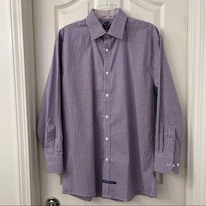English Laundry Botton Down Shirt -  Plaid: Blue/Lavender. Mens size:16.5 32/33